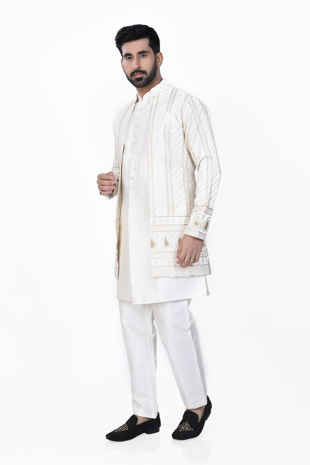 Brocade Silk - Premium Kurta Pyjama - Just $ 75! Shop now at Dapper Ethnic