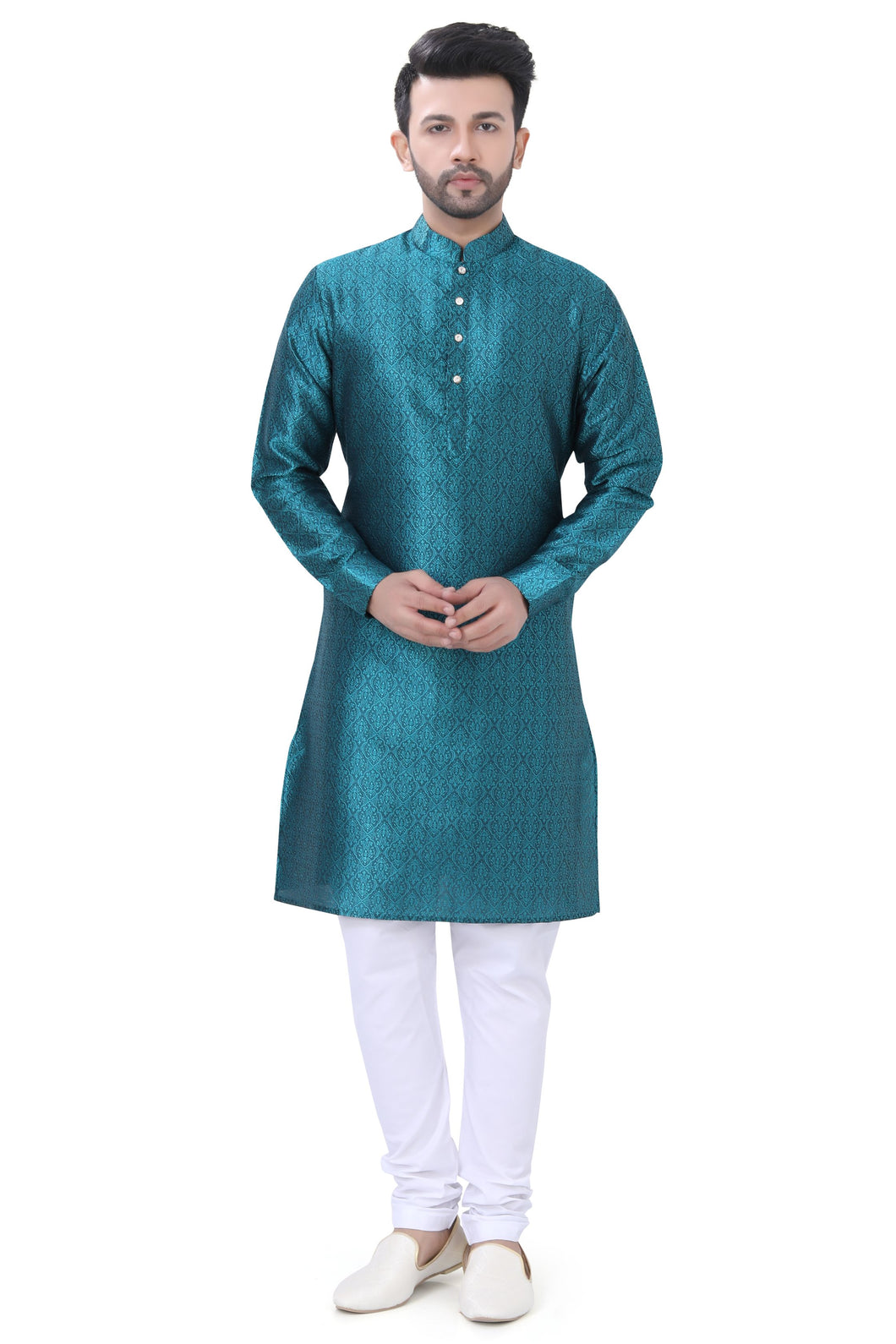 Brocade Silk - Premium Kurta Pyjama - Just $ 75! Shop now at Dapper Ethnic