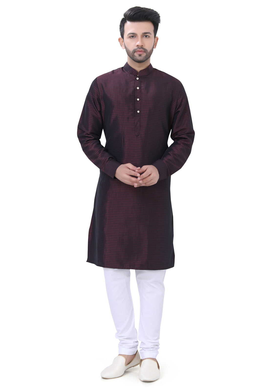 Brocade Silk - Premium Kurta Pyjama - Just $ 75! Shop now at Dapper Ethnic