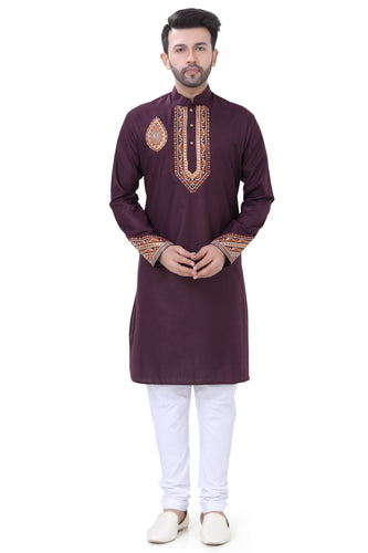 Brocade Silk - Premium Kurta Pyjama - Just $ 75! Shop now at Dapper Ethnic