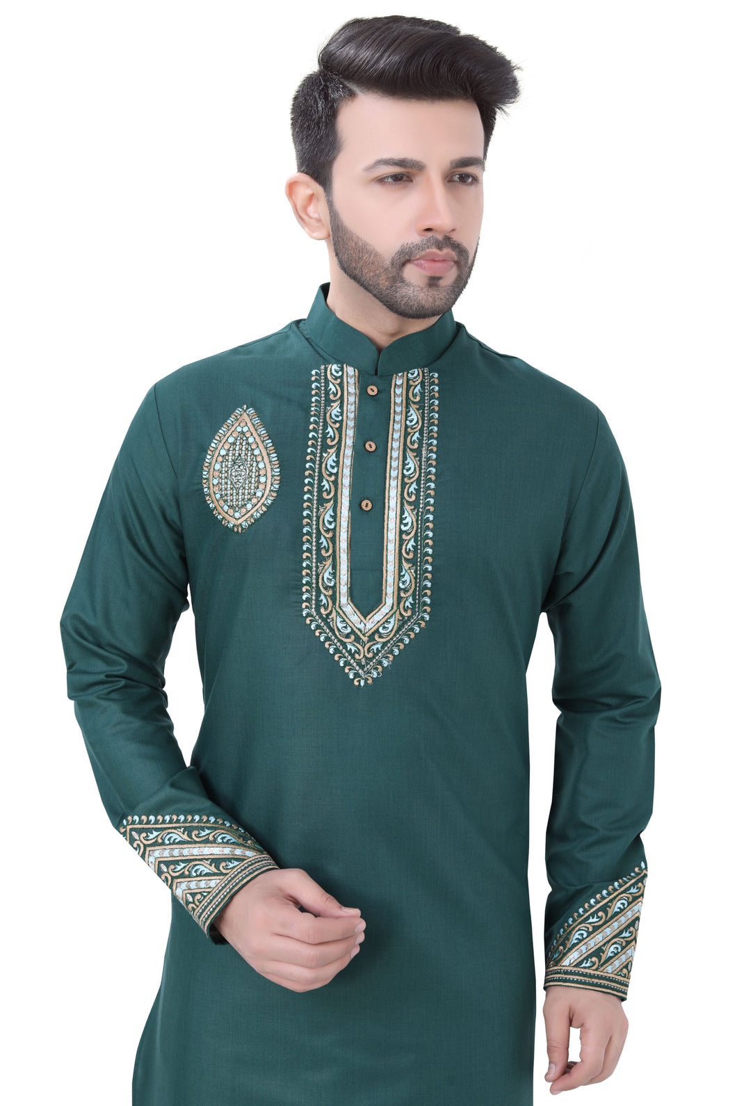 Brocade Silk - Premium Kurta Pyjama - Just $ 75! Shop now at Dapper Ethnic