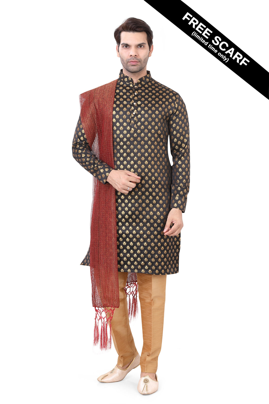 Brocade Silk - Premium Kurta Pyjama - Just $ 75! Shop now at Dapper Ethnic