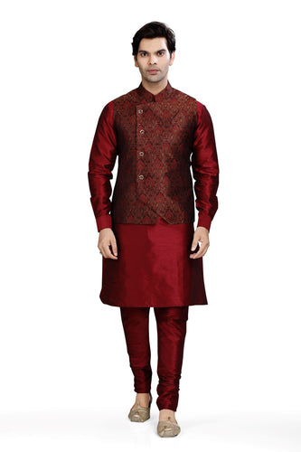 Brocade Silk - Premium Kurta Pyjama - Just $ 75! Shop now at Dapper Ethnic