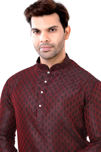 Brocade Silk - Premium Kurta Pyjama - Just $ 75! Shop now at Dapper Ethnic