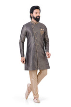 Load image into Gallery viewer, Aangrakha Style Banarasi 2 pieces Indo western in Dark Grey
