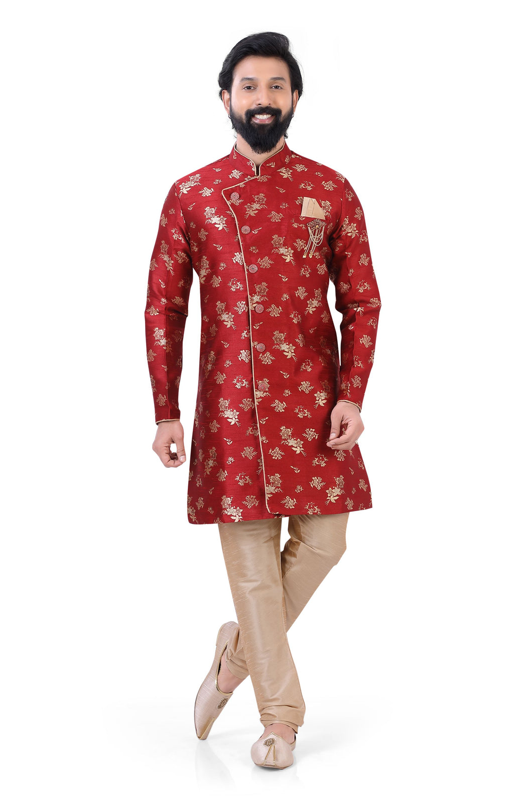 Aangrakha style 2 pieces Indo western in Red