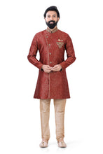 Load image into Gallery viewer, Aangrakha Style Banarasi 2 pieces Indo western in Maroon
