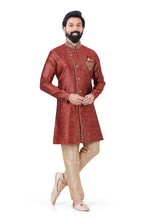 Load image into Gallery viewer, Aangrakha Style Banarasi 2 pieces Indo western in Maroon
